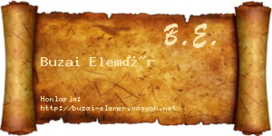 Buzai Elemér névjegykártya